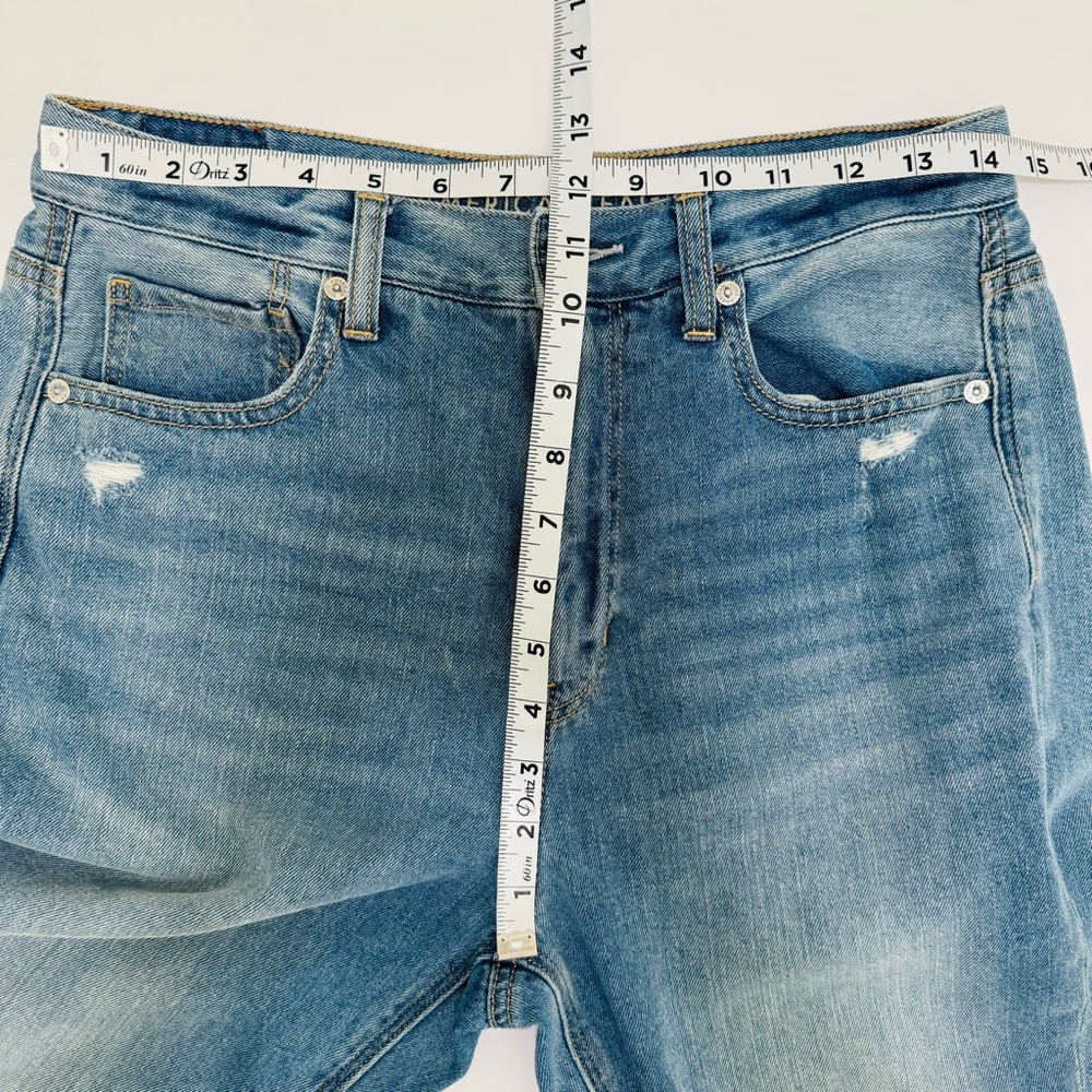 American Eagle Mom Jean Size 8 Regular Distressed Ripped Knees - Picture 11 of 16